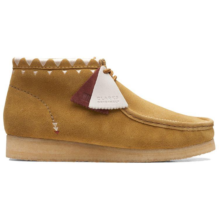 Clarks Wallabee Oak Eco-Friendly Rubber Sole Casual Shoes Men sneaker Dark-Yellow 261691537