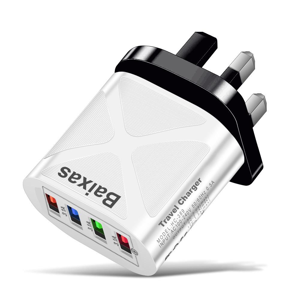 Multi-Port 4 USB Fast Charger 5V/2.4A - AU/EU/UK/US Plug