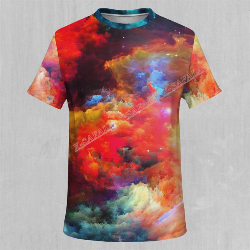 

Электростатические галактики, высококачественная футболка из молочного волокна с 3D принтом, мужской топ, дышащий, быстросохнущий, летний, мягкий материал, 210 г/м² 6XL