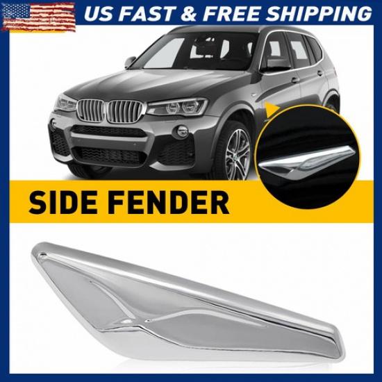 Chrome Front Left Trim Side Fender Finisher For 2015 BMW 16-2017 X3 X4 F25 F26