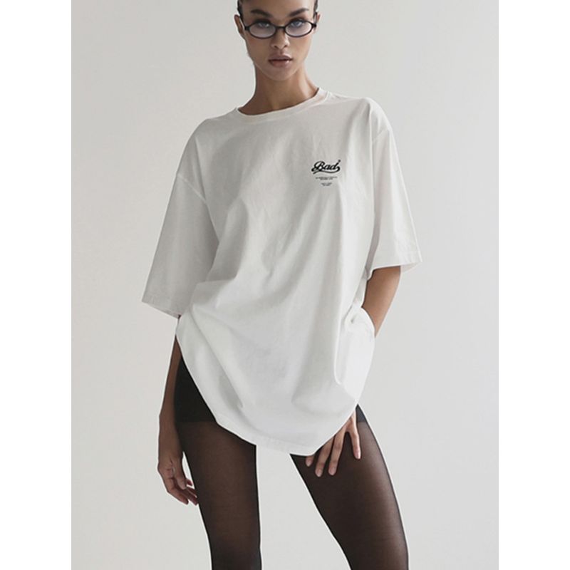 Badblood South korea Niche Short sleeve T-shirt Women Print American Summer Oversize Casual Loose Top Fashion