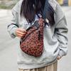 Trendy Leopard Print Large-capacity Breast Bag Niche Versatile Shoulder Bag High-end Casual Commuter Messenger Bag