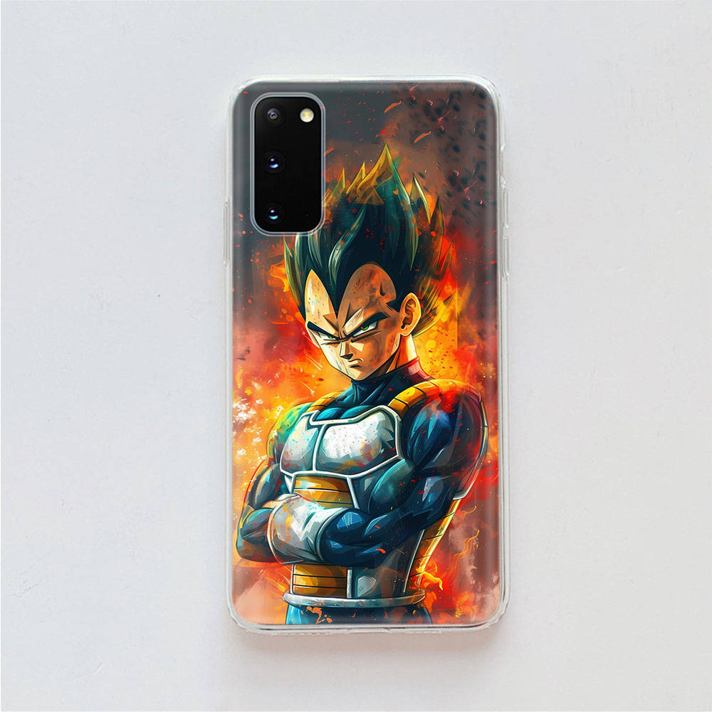 AD67 Dragon Ball Vegeta Clear Case for Samsung A04 A14 A23 A34 A54 M23 M33 M52 M53 Realme 10 9 C30S C35 C55 VIVO Y02 Y21 Y33S Y51 X80 V25 Cover