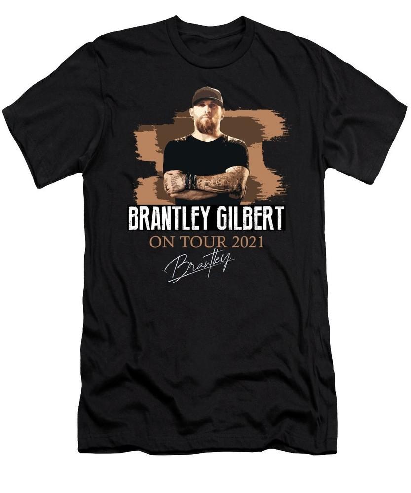 Vtg Brantley Gilbert On Tour 2021 Cotton Black All Size Unisex Shirt BL687 Unisex T-Shirt XXXL