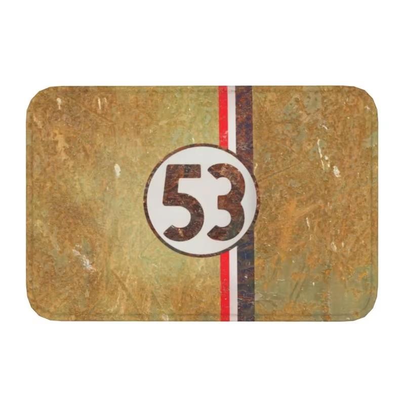Classic Racing Car Herbie 53 Doormat Anti-Slip Entrance Kitchen Bathroom Door Floor Mats Garden Rug Carpet Footpad