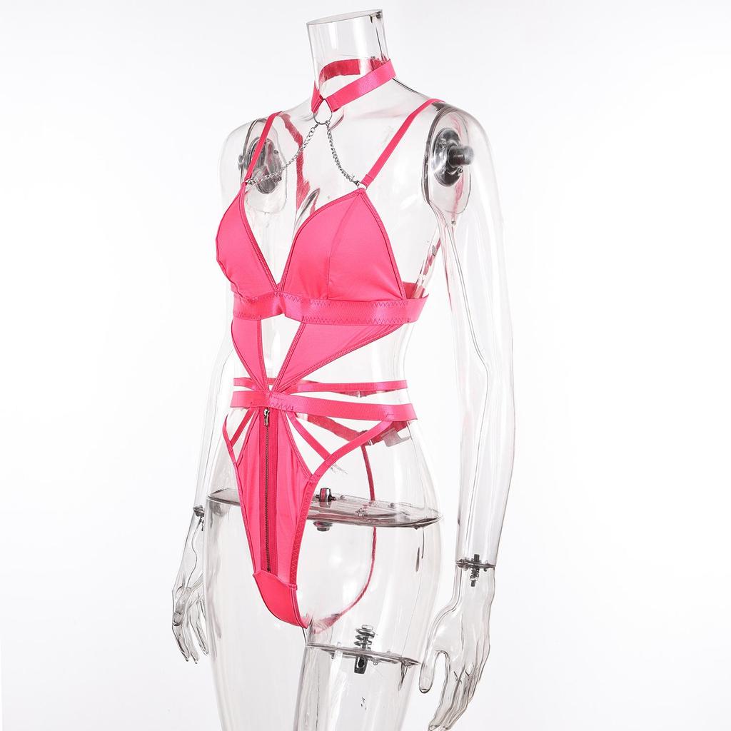 European and American Women's Underwire Shaping Bodysuit with Mesh Straps and Leg Rings - Anti-Sagging