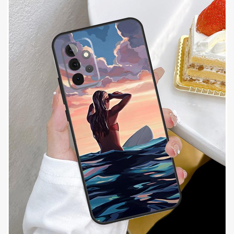 Surfing Wave Case For Samsung Galaxy A15 A25 A35 A55 A51 A71 A12 A32 A52 A13 A33 A53 A14 A34 A54 Cover
