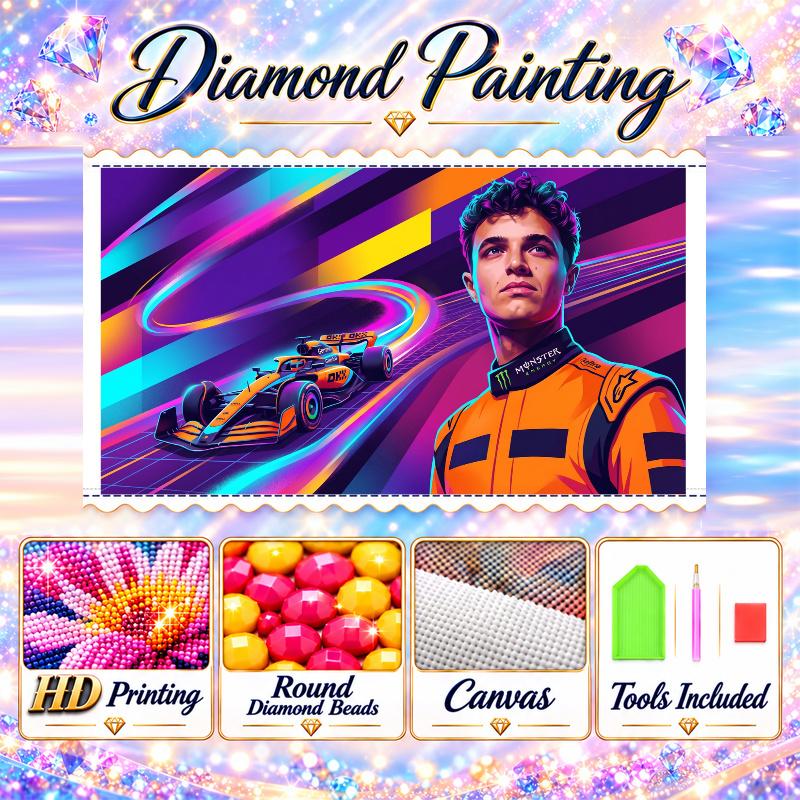 Lando Norris 5D Diamond Painting Kit DIY Full Drill Diamond Art Home Wall Decor