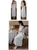 Cotton Lace Princess Camisole Nightgown - Women's Summer Long Dress with Embroidery and Chest Pad, Wearable Outside