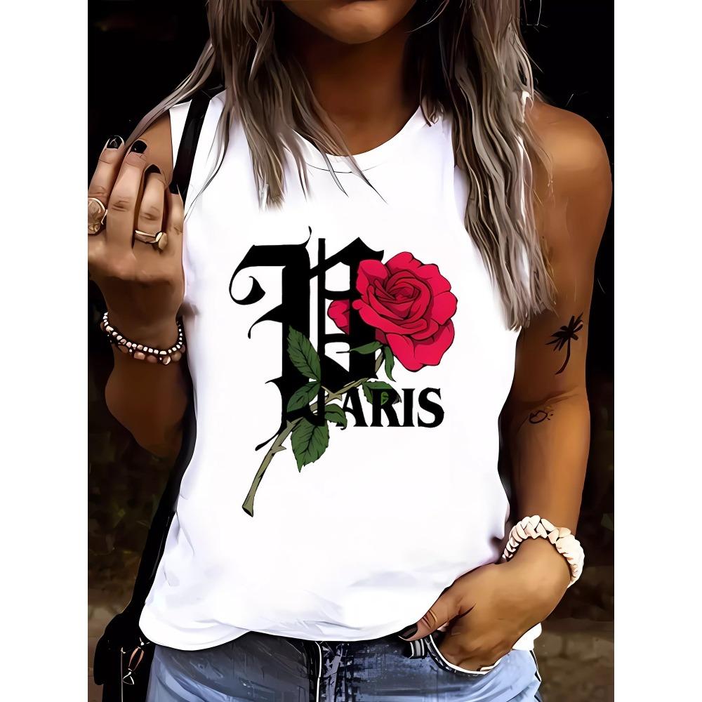 Cartoon Cat Print Women's Tank Top Summer Everyday Casual Women's Sleeveless T-shirt Urban Street Ladies Fashion Tank Top