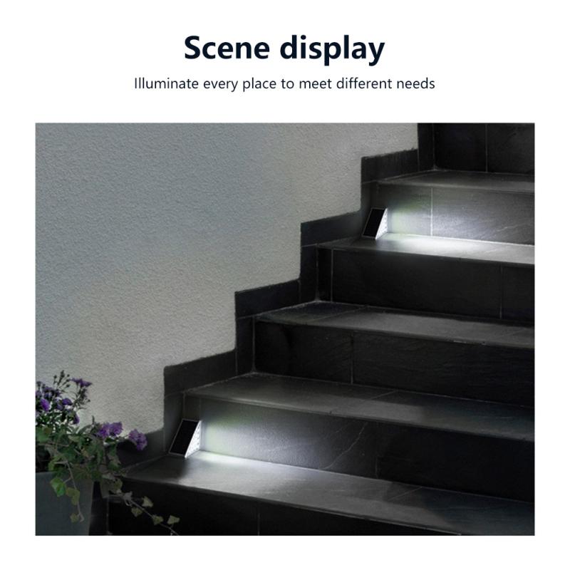 2pcs Led Outdoor Solar Light Wireless Waterproof Super Bright Motion Sensor Step Lamp Stair Light