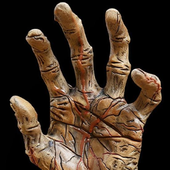 Halloween Demon Hand Statue Gothic Zombie Hand Figurine Resin Creepy Palm Sculpture Home Office Desktop Ornament Decoration