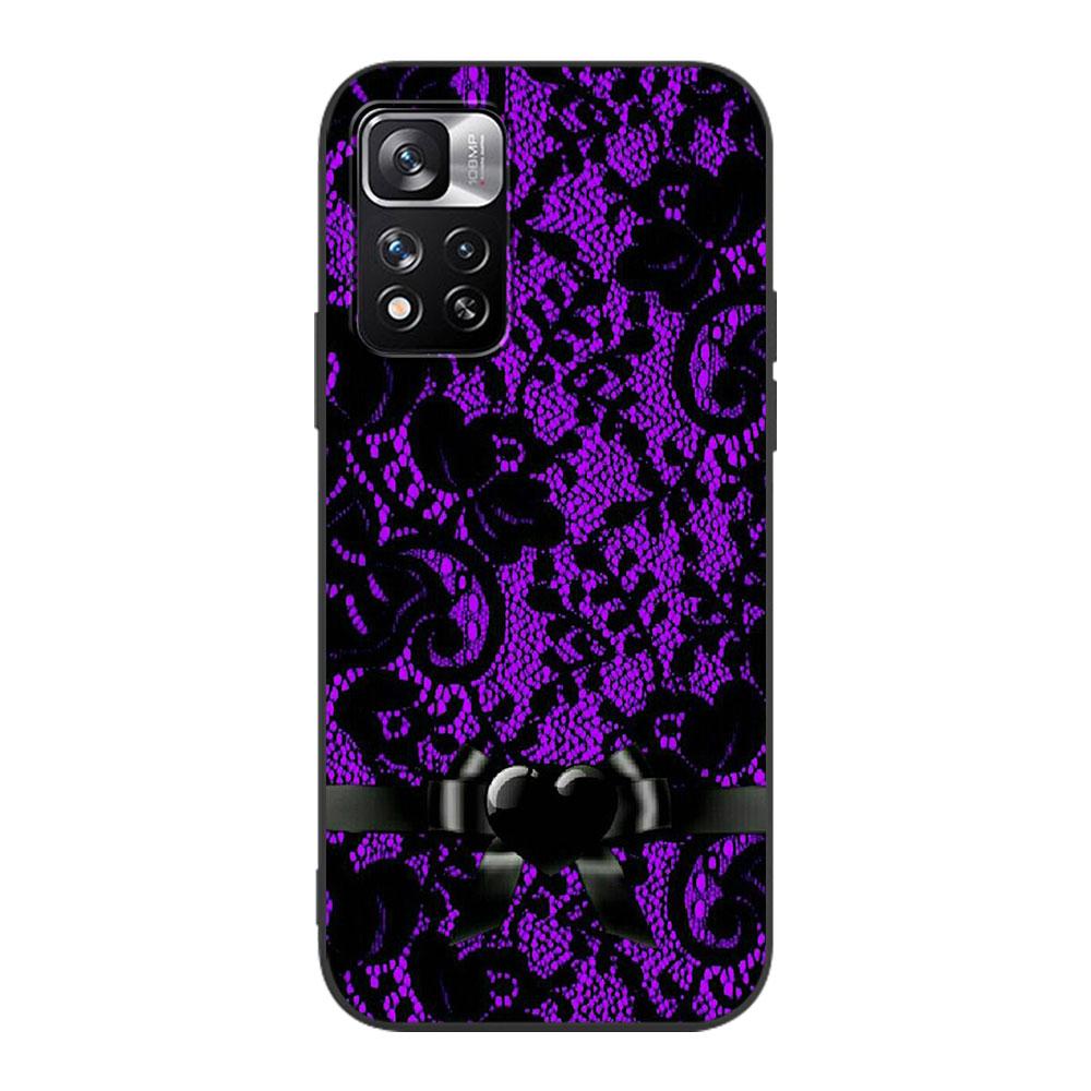 Lace And Flowers Coque pro Xiaomi Redmi Note 11 10 10S 8 9 9S 11E 12 Pro Plus 7 8T 11S 11T 5 Pro Soft TPU černý kryt na telefon
