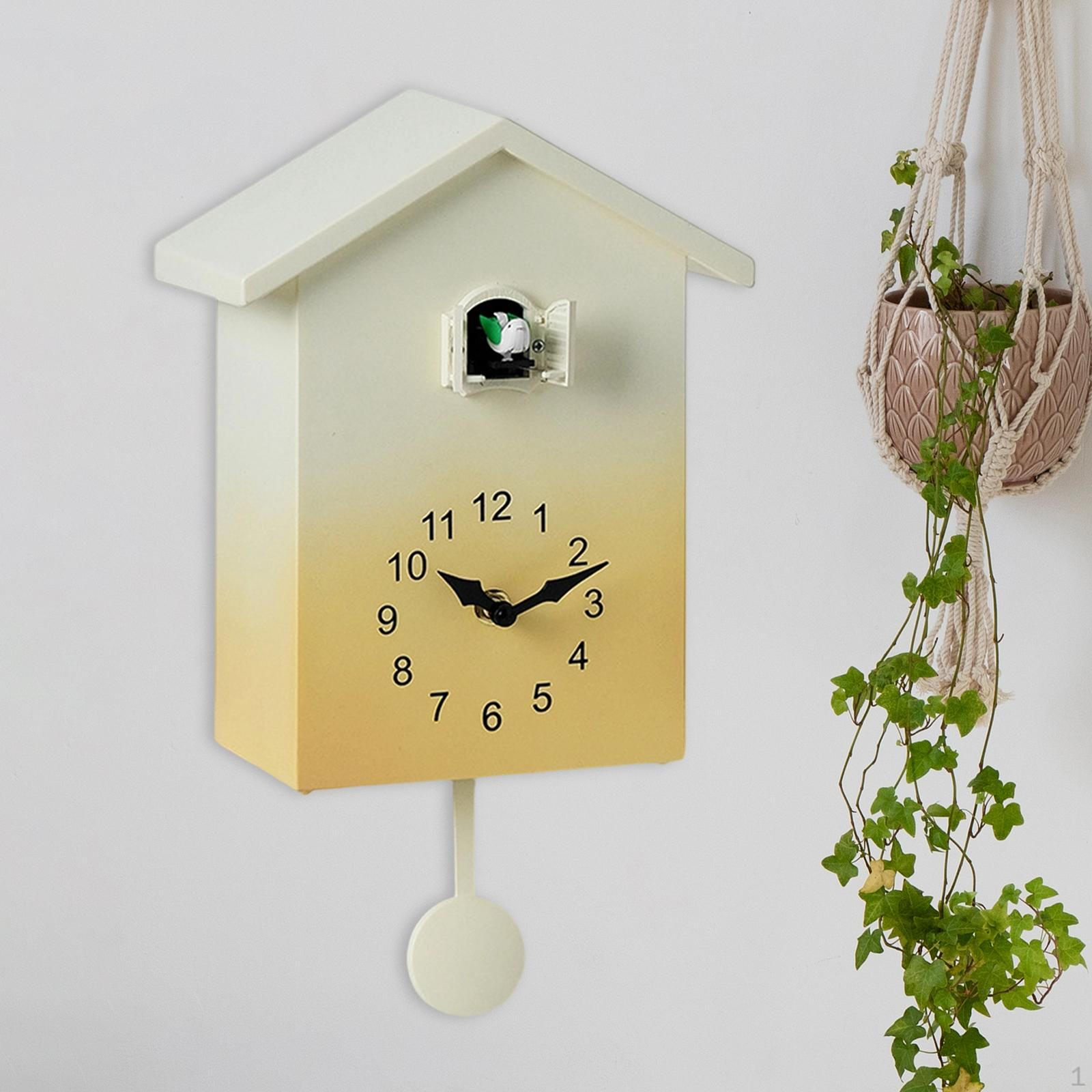 

Decorative Silent Wall Clock with Nordic Pendulum, Mechanism, Easy-to-Read Dial, Suitable for жовтий