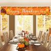 Large Thanksgiving Banner Decorations Outdoor 120x20 Inch,Turkey Maple Leaf Pumpkin Decorations Happy Thanksgiving Yard Banner for Indoor Home House