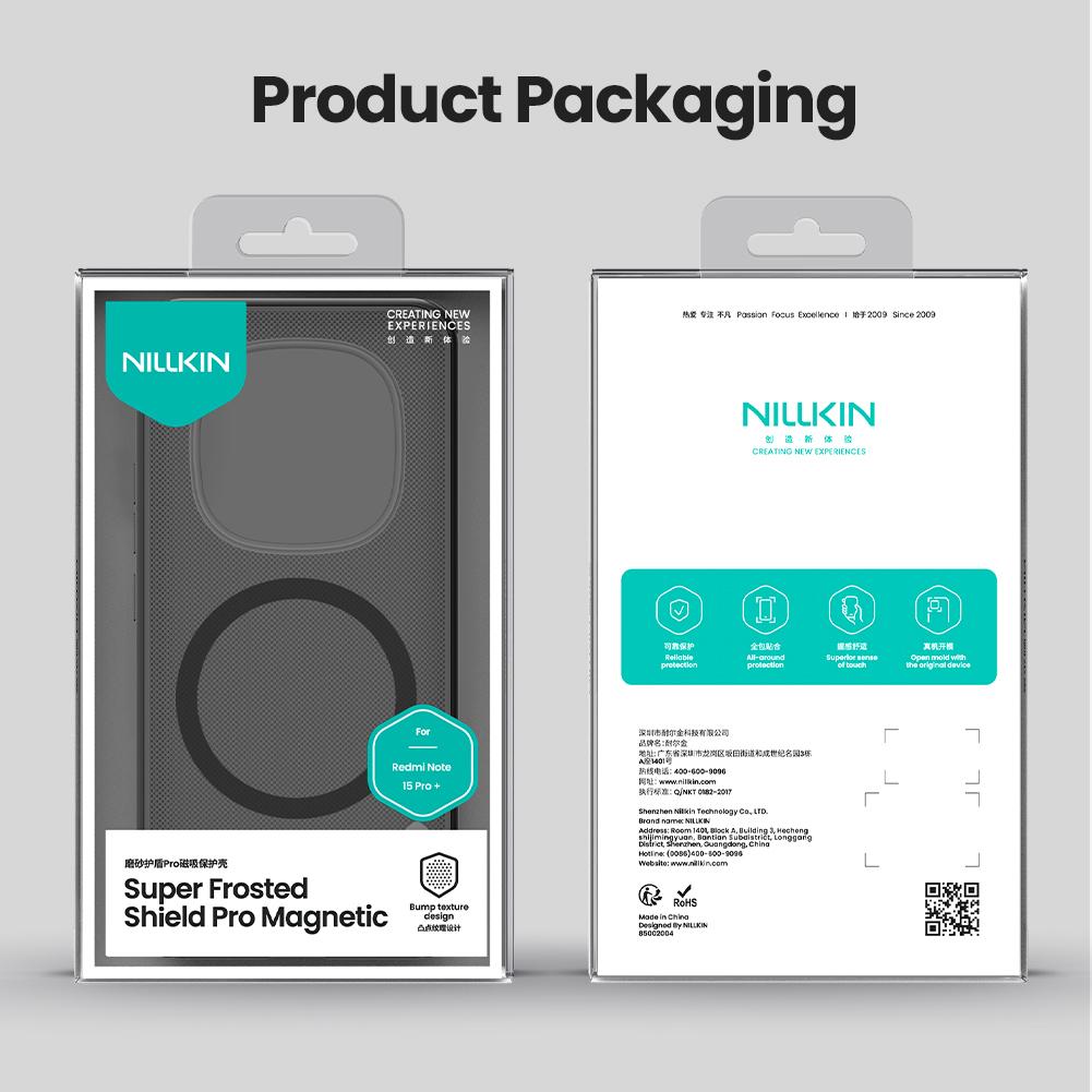 For Xiaomi Redmi Note 15 Pro 5G Nillkin Case Magsafe Magnetic Frosted Clear Soft Frame Matte Full 360 Back Cover