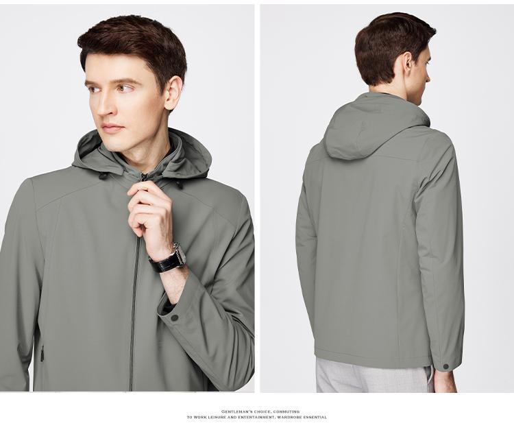 Smooth Milk Silk Sports Hoodie Detachable Spring and Autumn Natural Texture Cardigan Short Coat Jacket for Men