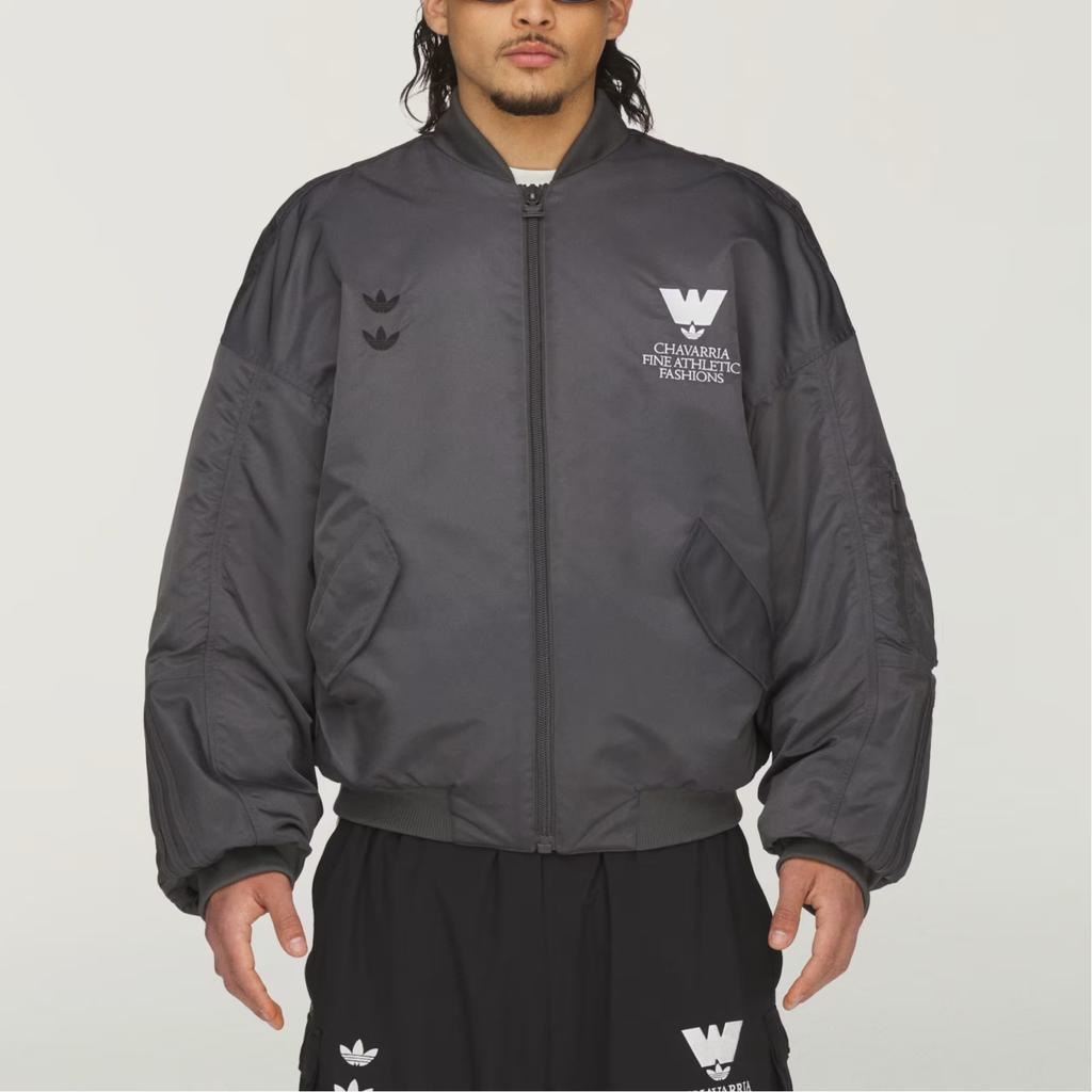 Men's Adidas x Willy Chavarria Satin Bomber 'Grey'