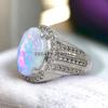 Opal Oval Cut Gemstone With 925 Sterling Silver Ring For Men's #867 JL375595287487