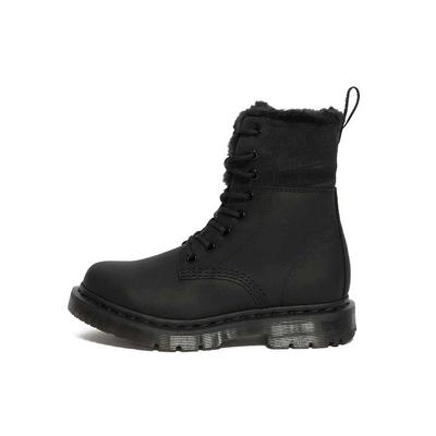 1460 Wintergrip Skórzane Outdoorowe Codzienne Buty Damskie Czarne 24015001