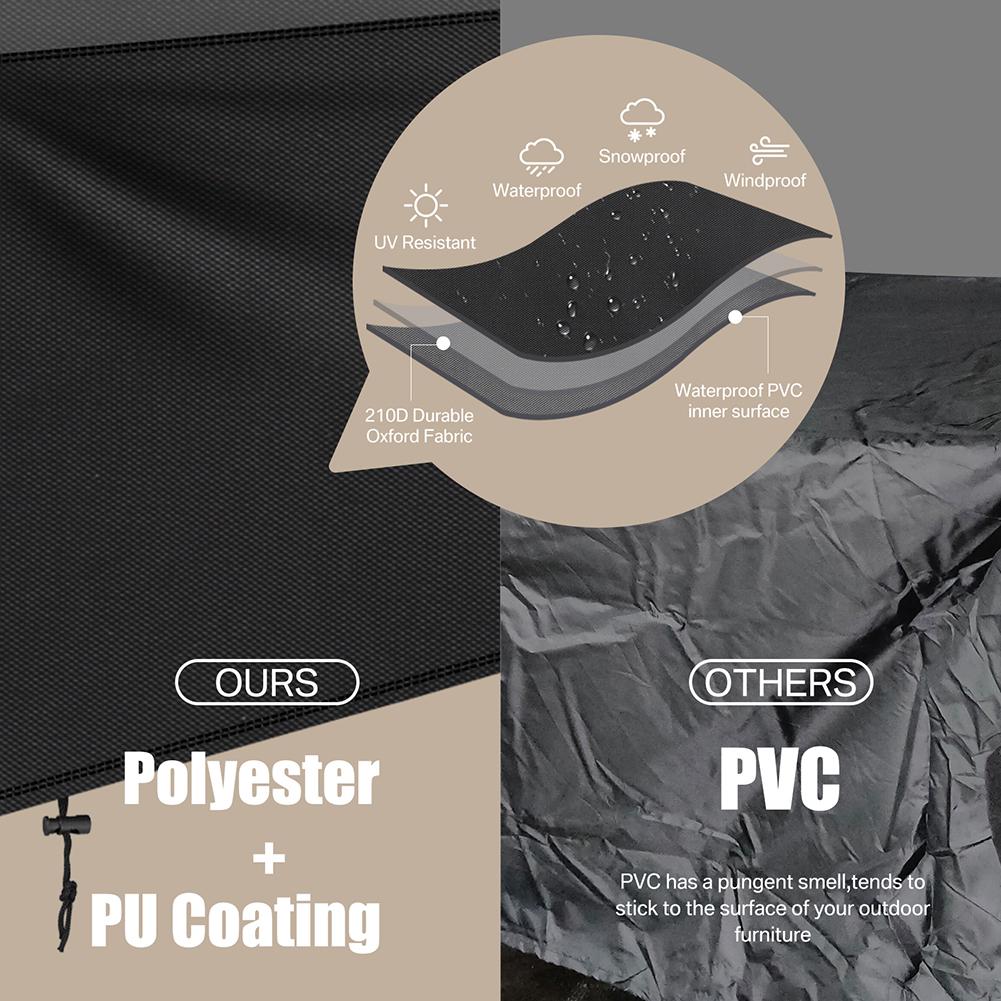 Garden Furniture Cover Waterproof Windproof Anti-UV Heavy Duty Rip Proof 111D Oxford Patio Table Chair Sofa Furniture Protector