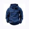Spring and Autumn Men's Hoodie Zipper Multi Pocket Hoodie Sports and Leisure with Velvet