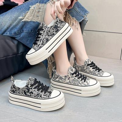 Bestickte Plateau-Canvas-Schuhe Kinder Sommer Neu Ins Trendige Kleine Männer Zeigen Größe Vielseitige Kleine Weiße Schuhe