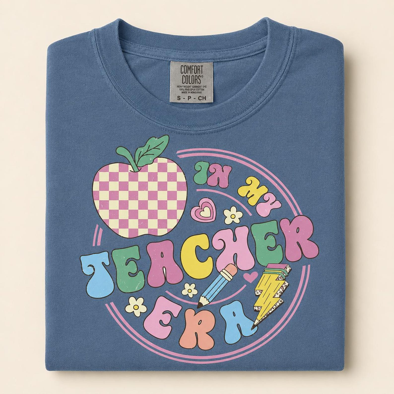 In My Teacher Era Shirt, Retro Teacher Tee, Cute Back To School Shirt, Pastel Teacher Gift, Comfort Colors Graphic T-Shirt 3XL