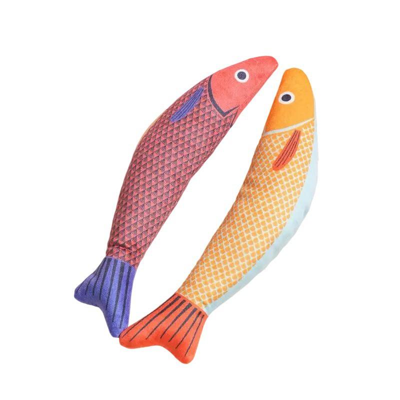 Catnip-Infused Plush Fish Toy Kittens Cats Durable Chew Teeth Grinding Interactive Play