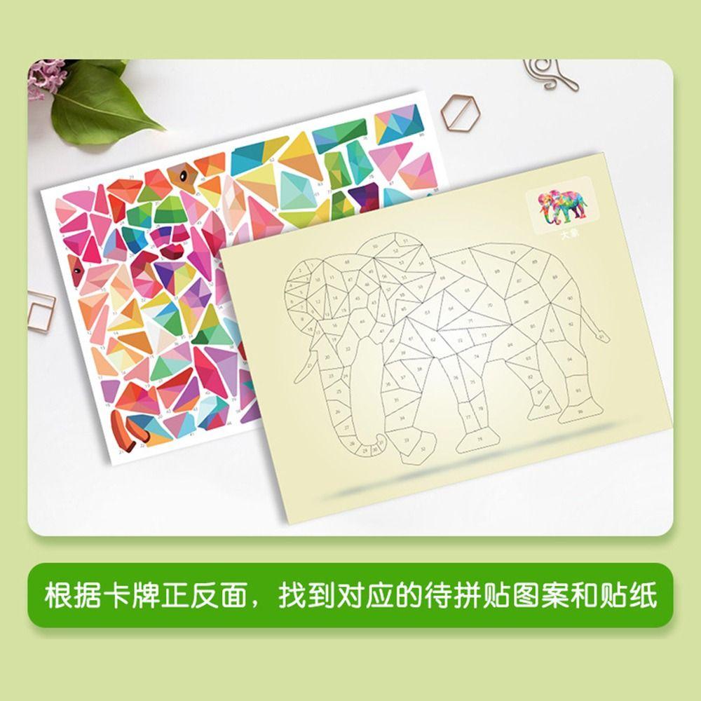 DIY Geometric Collage Sticker Book Versatile Handmade Sticker Toys Children's Stickers  Birthday