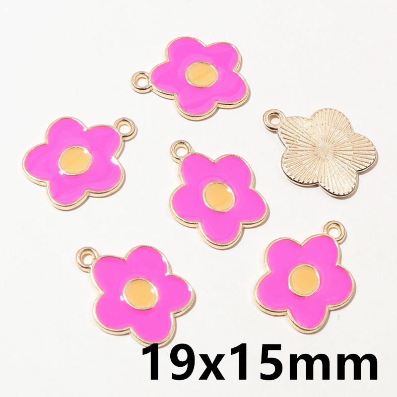 20pcs Enamel Charms Pendants Butterfly Flower Bow Mushroom Shape DIY Jewelry Making Accessories for Earrings Necklace Bracelets