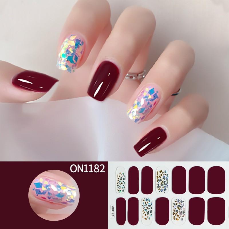 Nail Art No-bake Nail Stickers Full Stickers, 14-finger No-bake Gel Nail Stickers, Nail Art Full Stickers