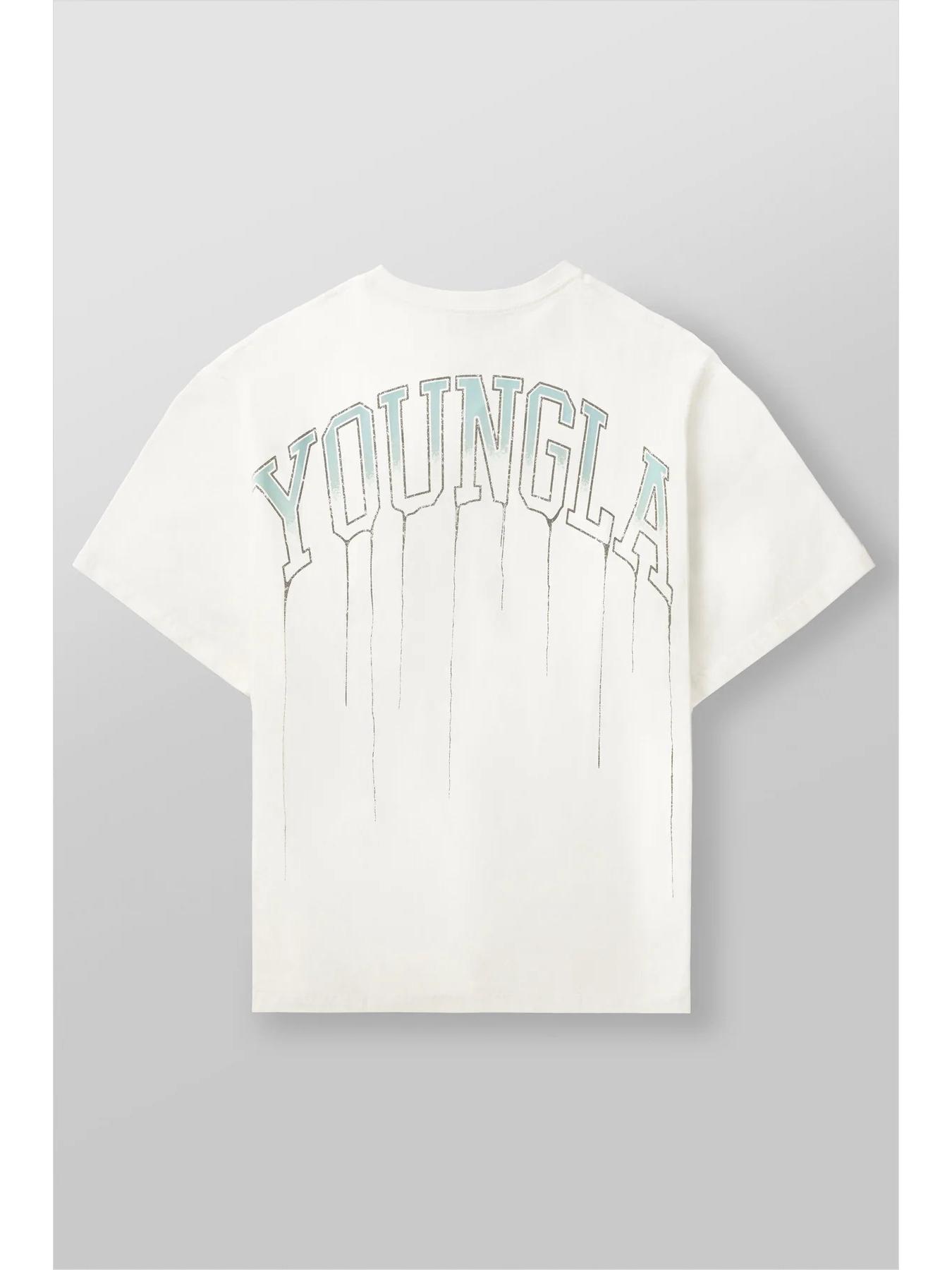 Deals Depot YOUNGLA Heren Katoen Oversized Ronde Hals Gym T-shirt 240 Stof Large wit