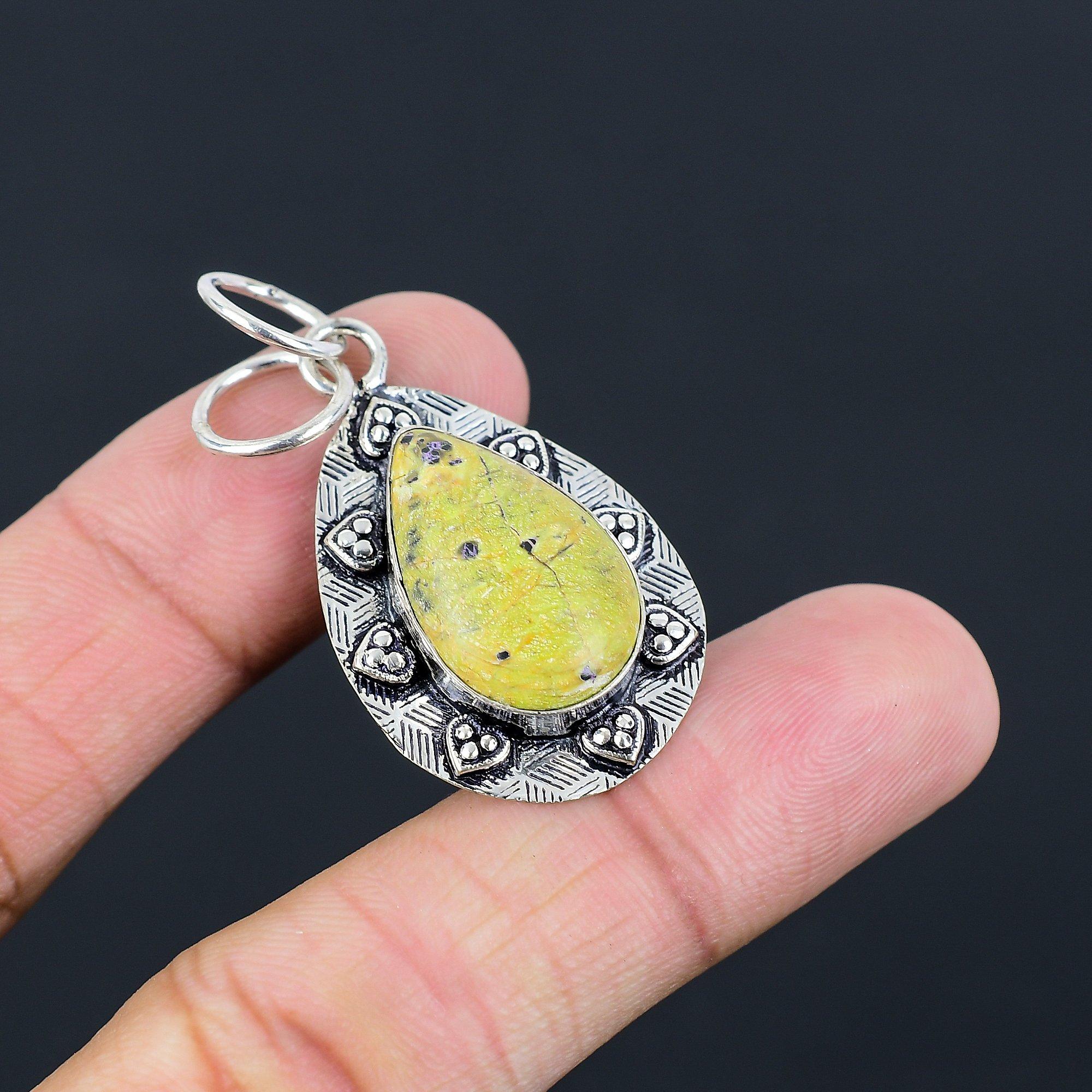 Sisters Day Deal Atlantisite Gemstone Sterling Silver Artisan Pendant Jewelry