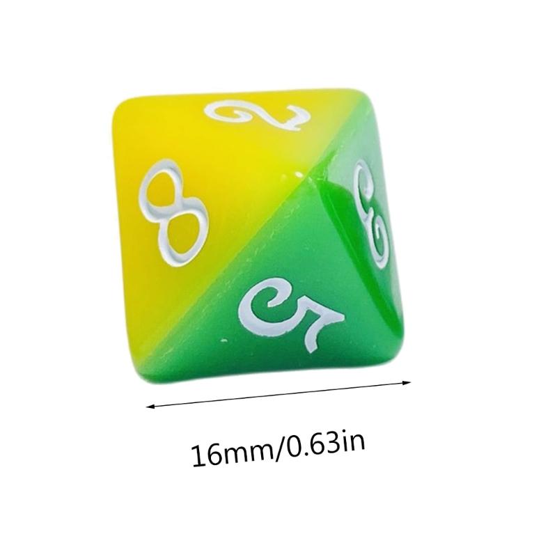 7 Pieces Multi-Sided Acrylic Dices Set Polyhedral Dices Double Color Table Game Dices Easy to Read Number Durable