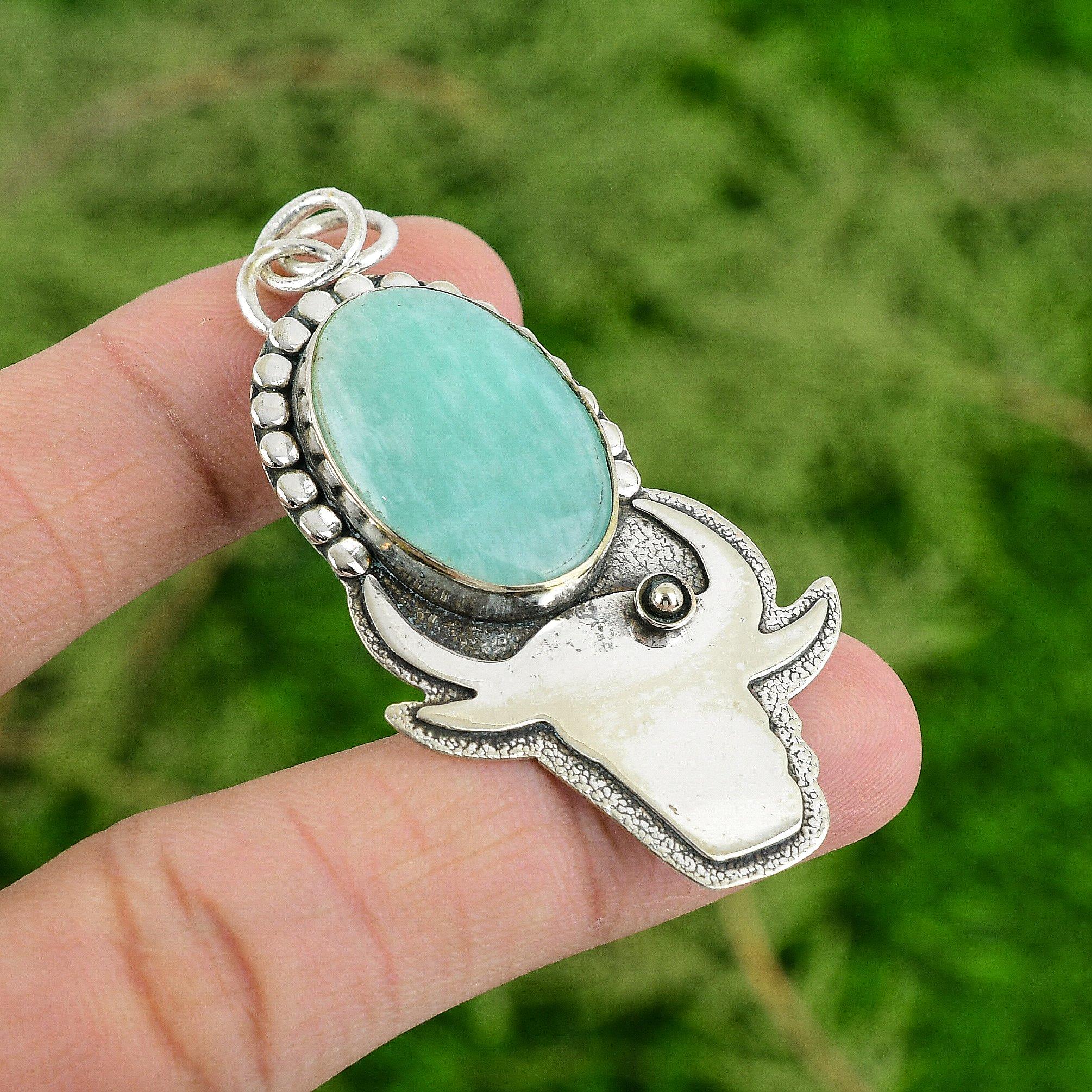 

Daughters Day Deal Sterling Silver Amazonite Gemstone Sister New Pendant Jewelry
