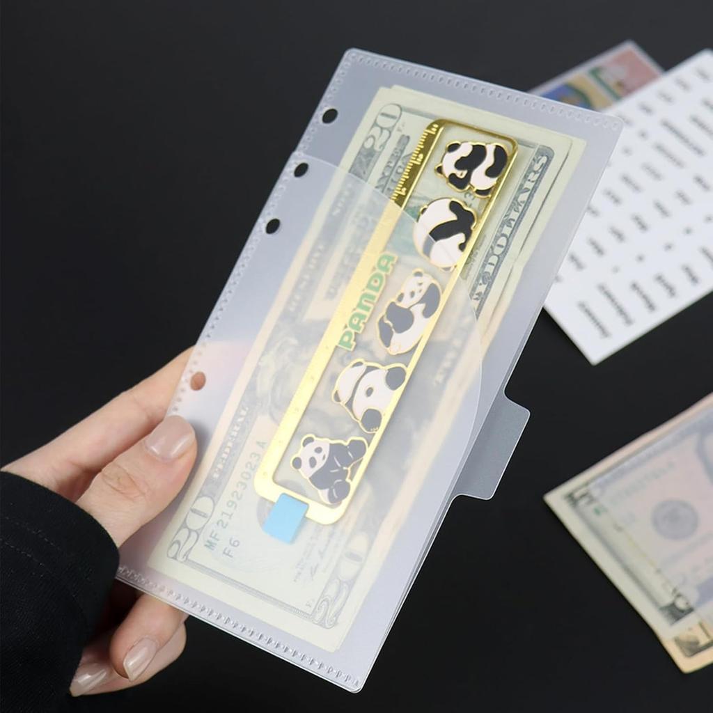 6pcs Frosted PP Binder Pocket Dividers – A6 Cash Envelopes for 6 Ring Budgeting Planner Inserts, Supplies & Accessories
