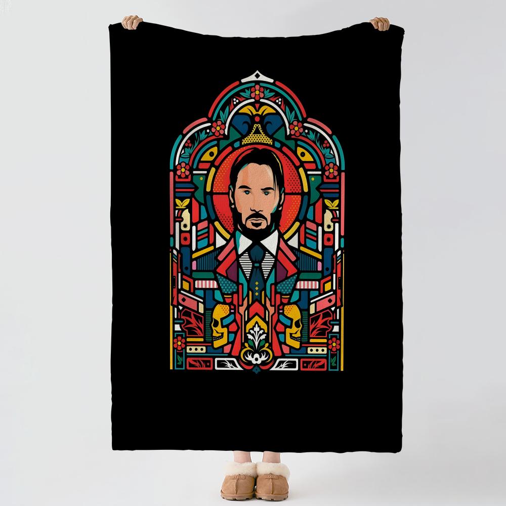 movie J-John Wick-K Throw Thick Comfort Flannel Quilt, Multi-scene Use Indoor Outdoor Daily Nap