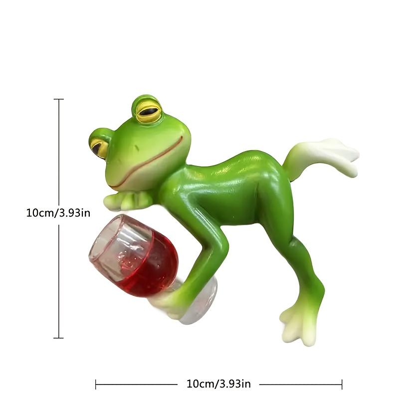 

Charming Resin Frog Statue Planter - Fairy Garden Decor with Red Wine Glass Accent Wall-Mounted Outdoor Garden Art for Patio