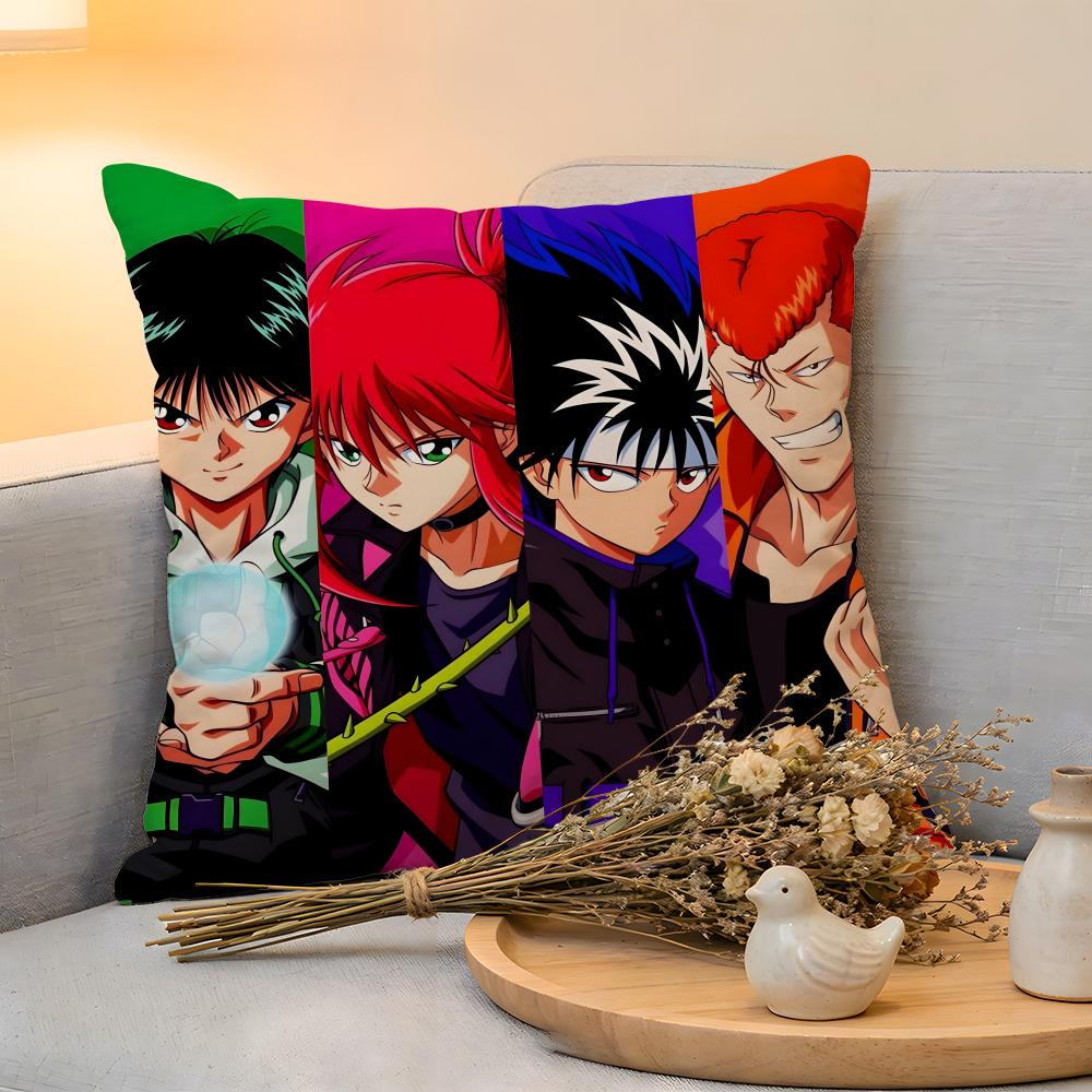 Kissenhülle Leinen Hautfreundlich Weich Dekorative Hülle Für Sofa Heimdekoration Yu Yu Hakusho Kissenbezug
