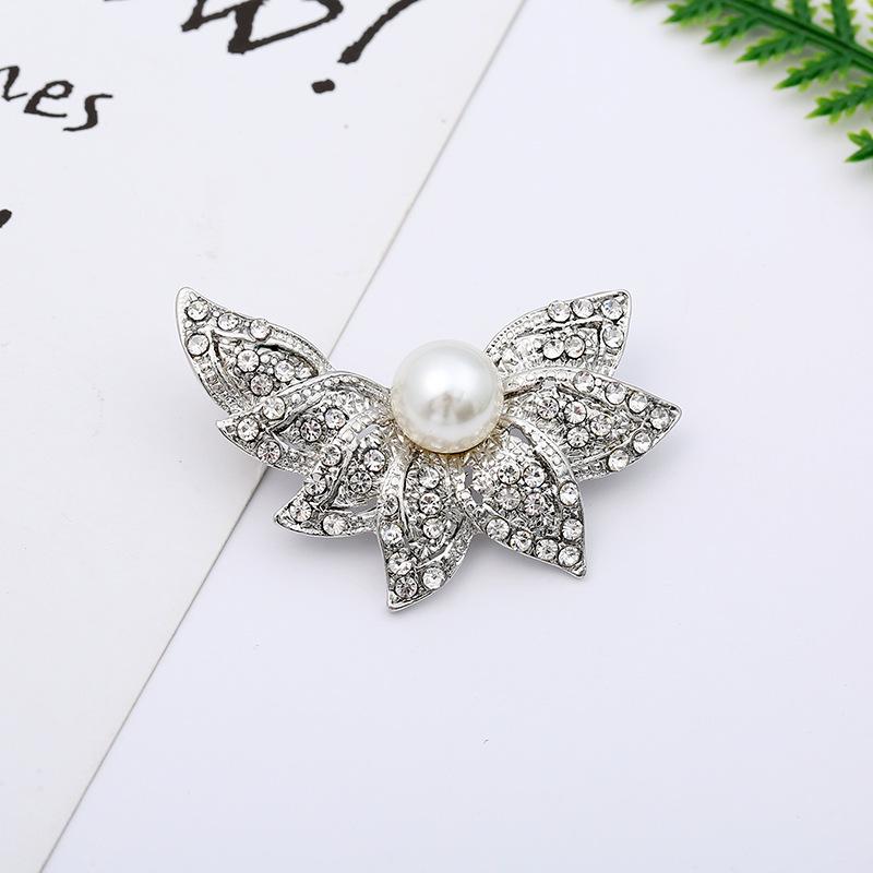 Broche animal incrustée de perles – Bijou de corsage en alliage style dessin animé en forme de goutte d'huile pour femme