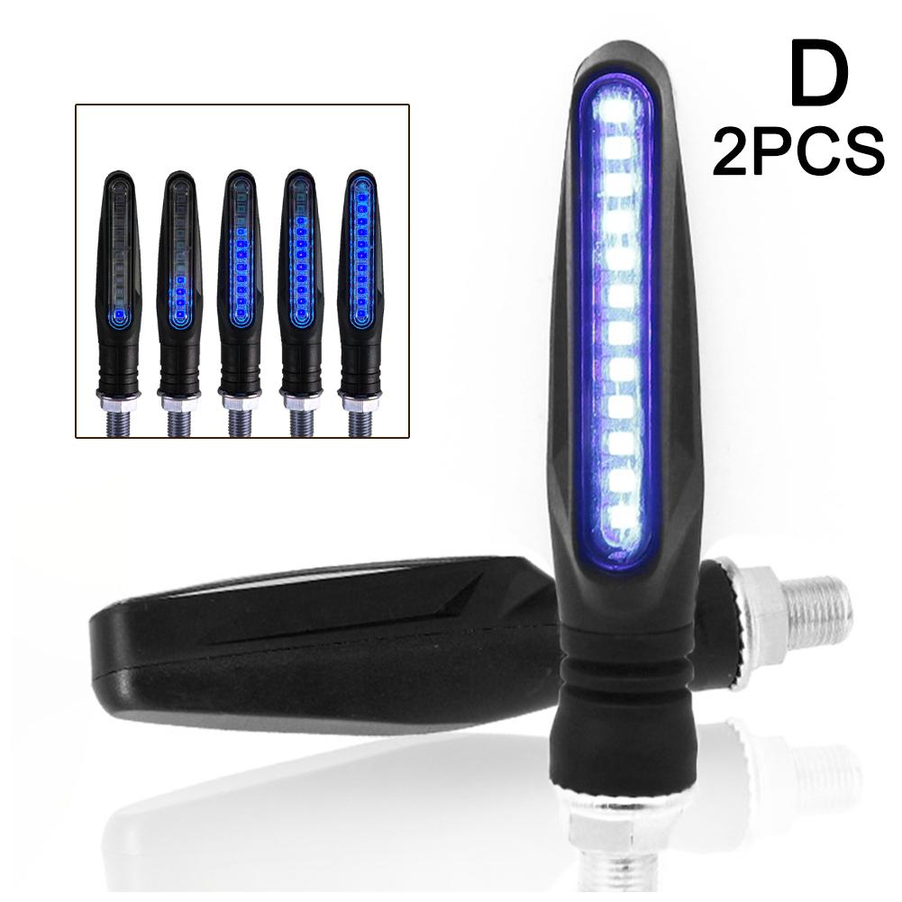 2pcs Multi-functional Motorcycle Turn Signal IP68 12V LED Portable Line Strip Running Horse Indicator Taillight Flash