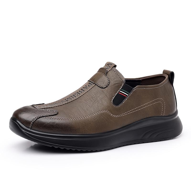 

Новая мужская повседневная кожаная обувь, модная мужская обувь, износостойкая мягкая подошва, мягкая поверхность, спортивная обувь на одной педали 44