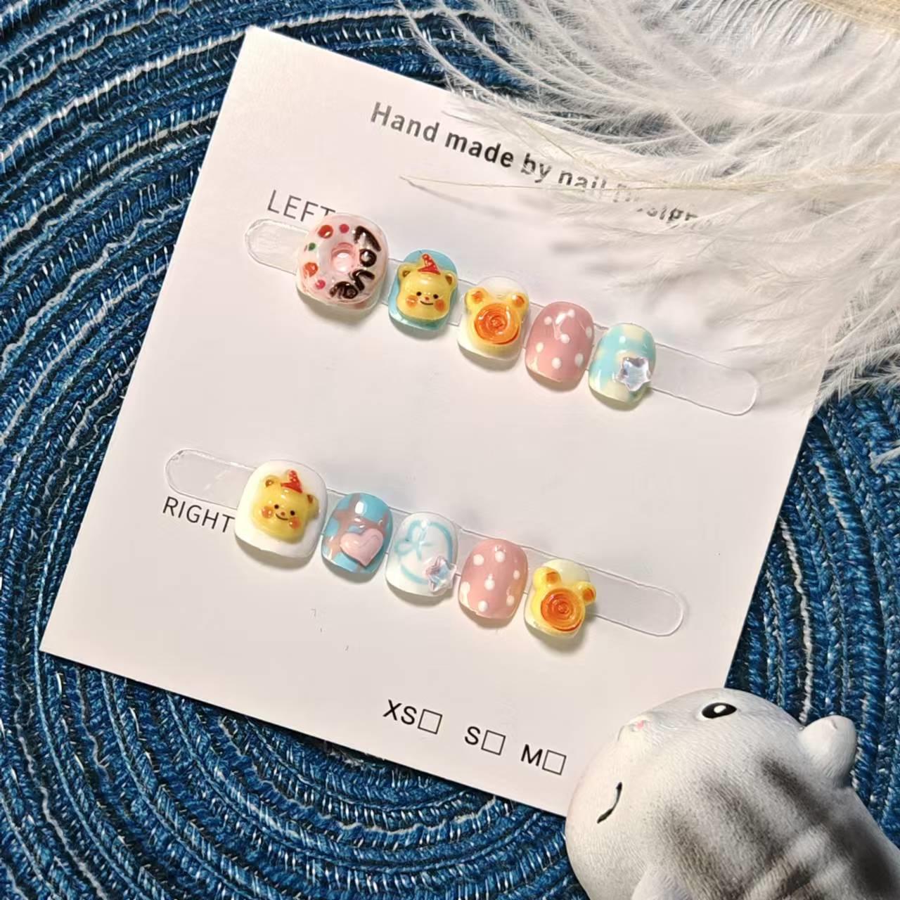 

Handmade Baby Style Wearable False Nails - Hot Selling Nail Art Patches Large L