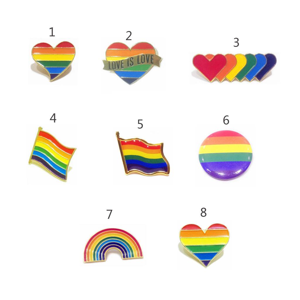 10PCS Love Pins Jewelry Sweet Valentine Gifts Rainbow Enamel Pins Metal Material