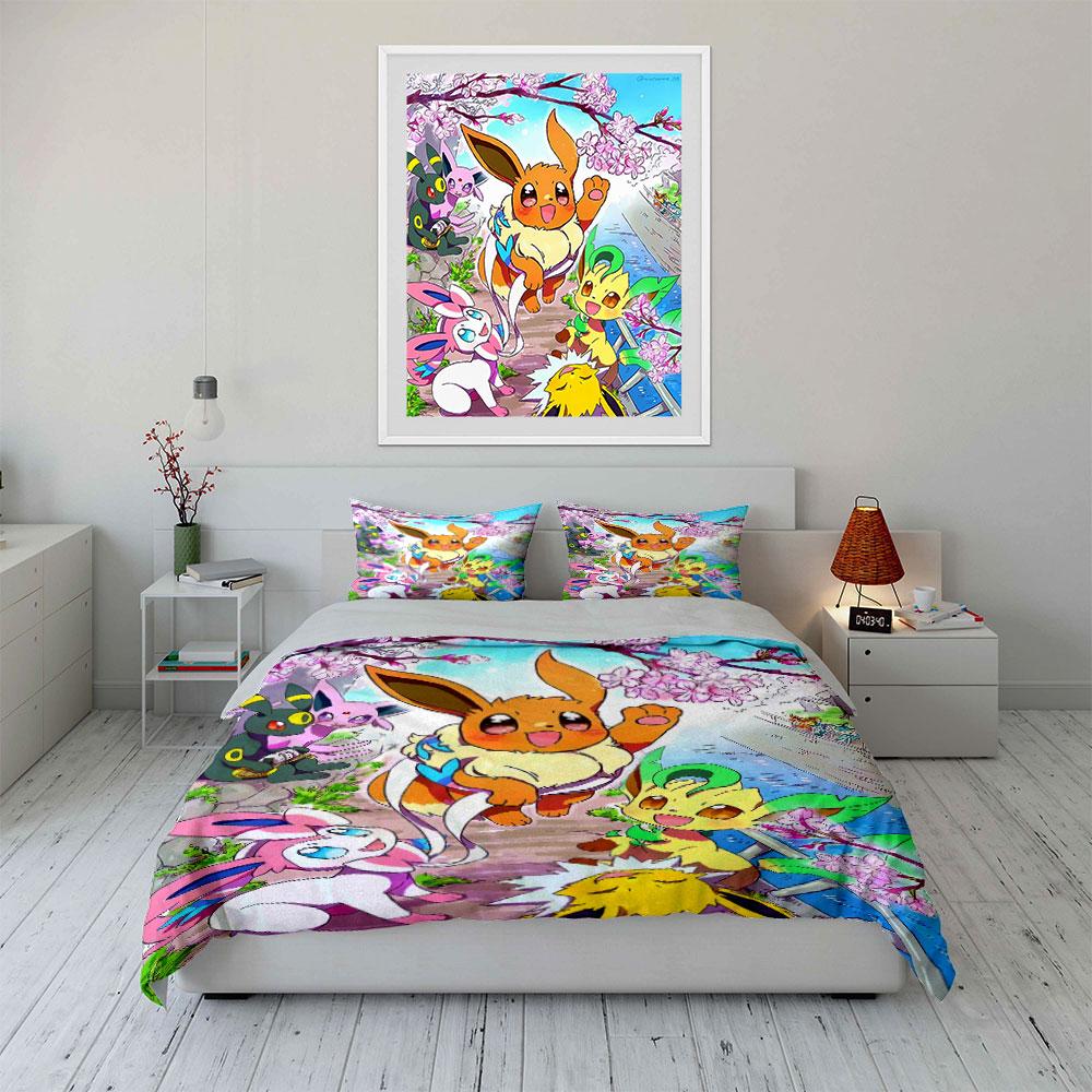 Charming creatures under blossoms Bedding sets Duvet covers Pillowcases(1* Duvet Cover 2* Pillowcases without duvet insert)