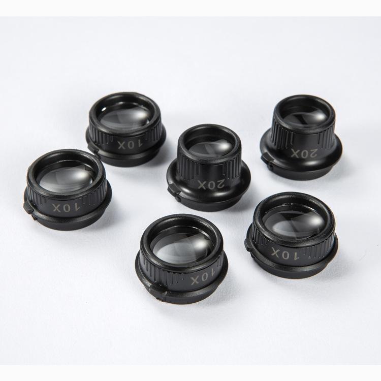 Helmet Mounted, 25X Repair Magnifying Glass with Light for Maintenance and Detection with Four Multiples Optional