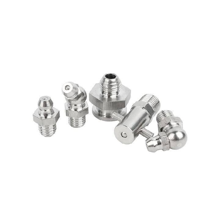 Metric & Imperial Thread Zerk Grease Fittings 304 Stainless Steel Straight Elbow Grease Nipple Lubrication Connector 10Pcs