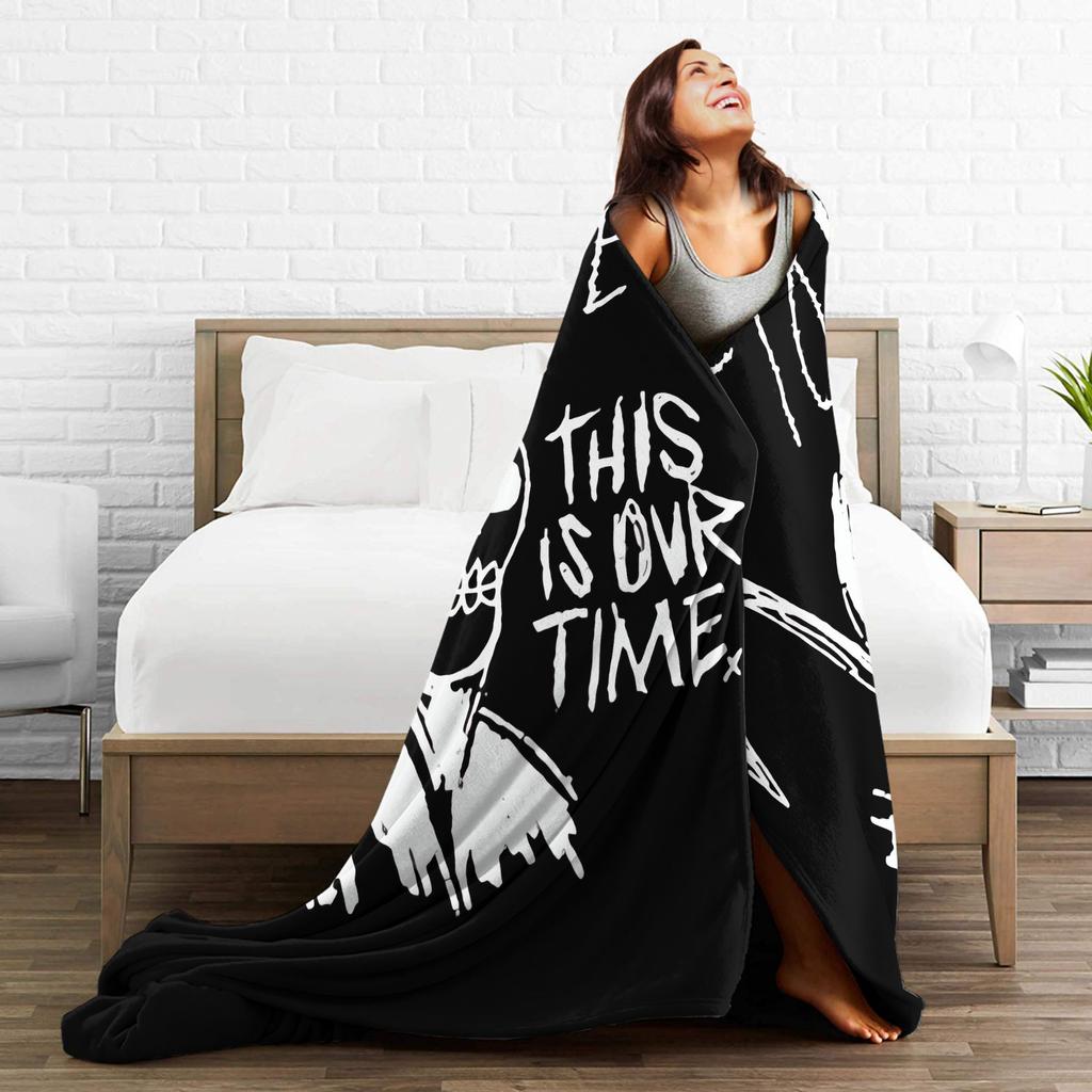 D-Deftoness Nu Metal Throw Blanket Warm Soft Flannel For Girls Boys Airplane Travel Couch Bed Comfortable Sofa Cover