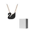 Swarovski Faux Crystal Stone, Rose Gold Tone Plated Necklaces Womens Black